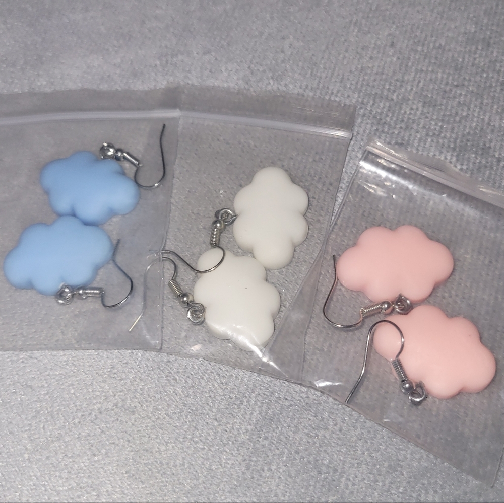 Brand New- 3 Sets Of Cloud Earrings